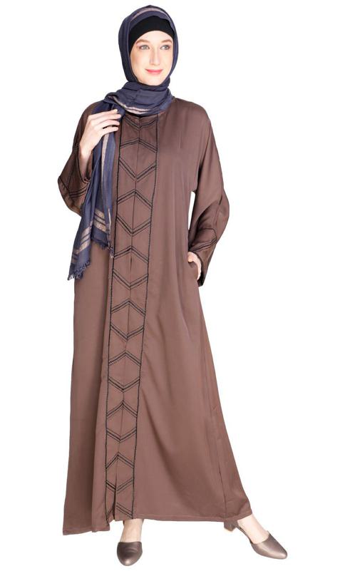 Classic Button Down Brown Abaya (Made-To-Order)
