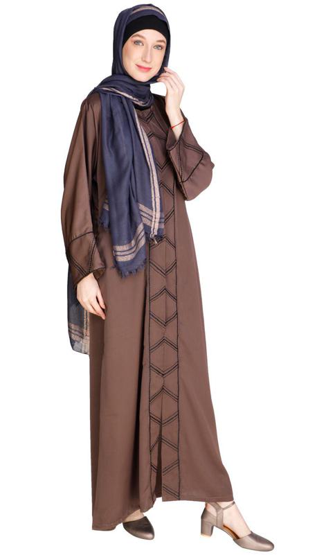 Classic Button Down Brown Abaya (Made-To-Order)