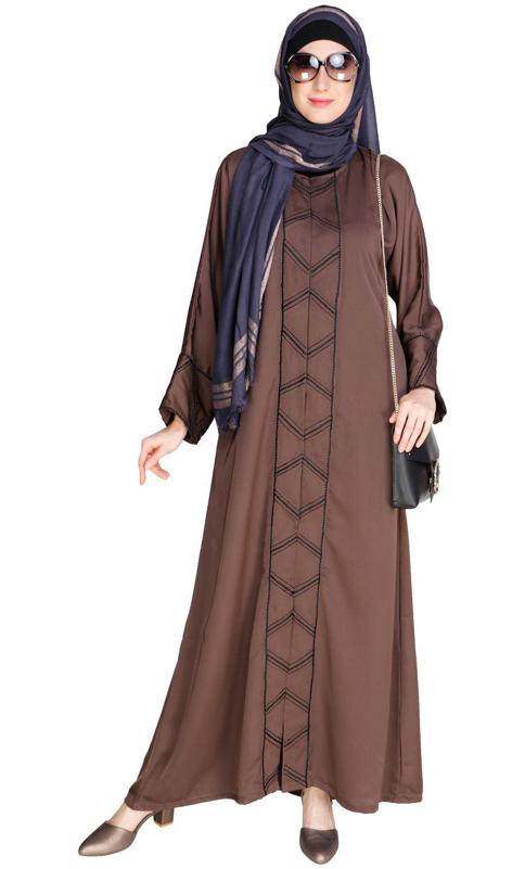 Classic Button Down Brown Abaya (Made-To-Order)