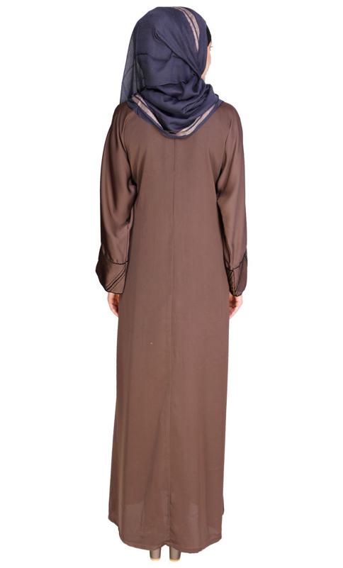 Classic Button Down Brown Abaya (Made-To-Order)