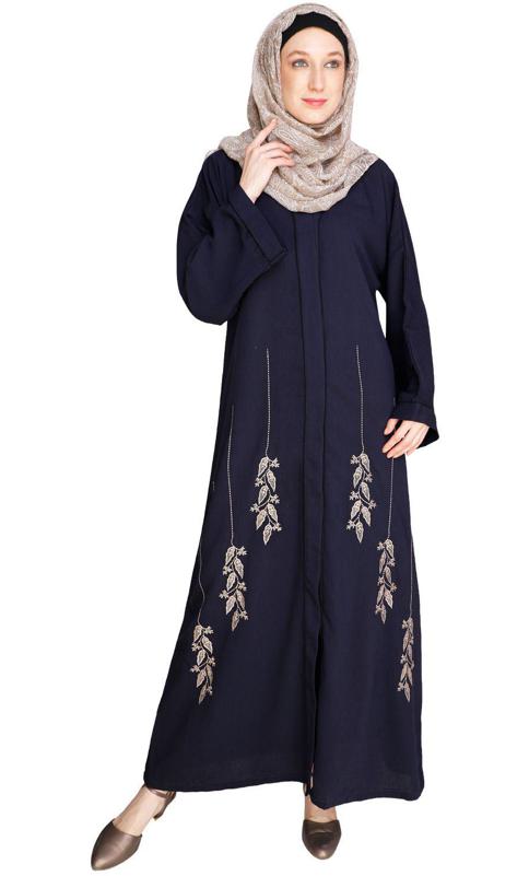 Classic Dubai Style Blue Abaya (Made-To-Order)