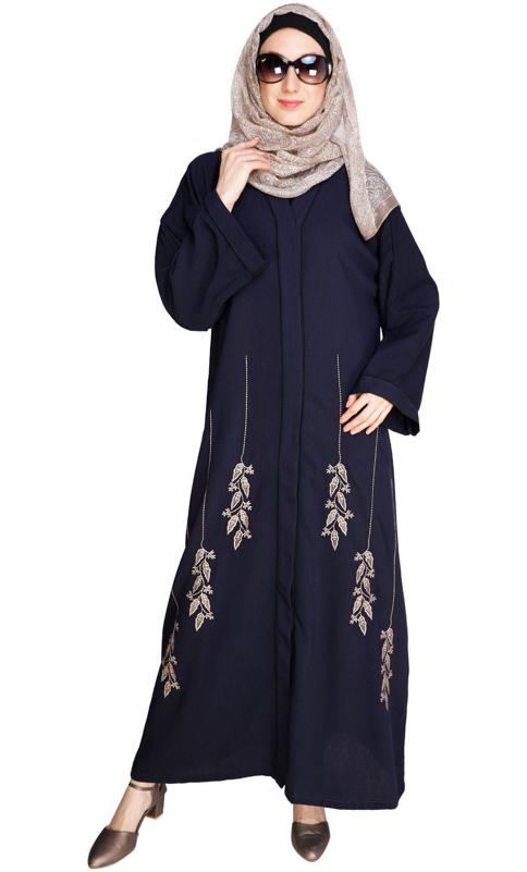 Classic Dubai Style Blue Abaya (Made-To-Order)