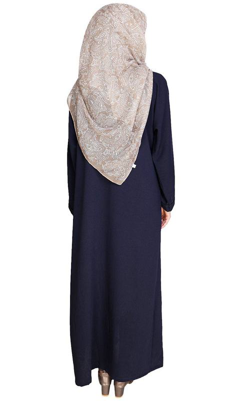 Classic Dubai Style Blue Abaya (Made-To-Order)