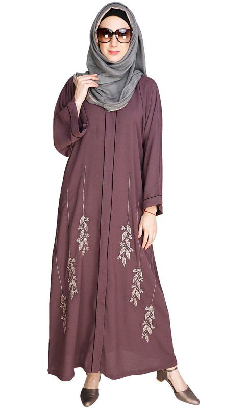 Classic Dubai Style Onion Pink Abaya (Made-To-Order)