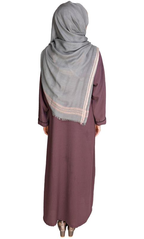 Classic Dubai Style Onion Pink Abaya (Made-To-Order)