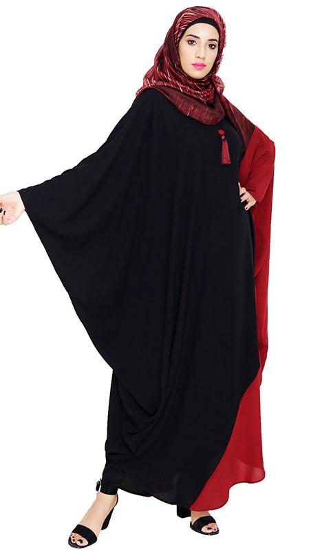 Classy Tasselled Black and Red Kaftan (Made-To-Order)