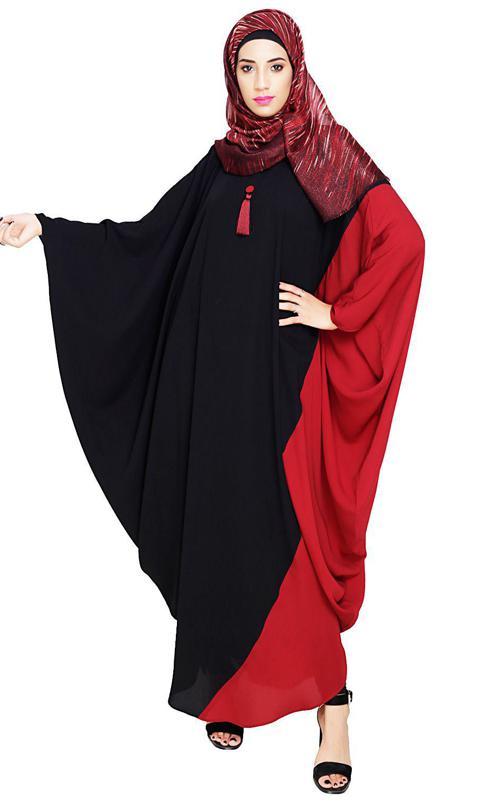 Classy Tasselled Black and Red Kaftan (Made-To-Order)