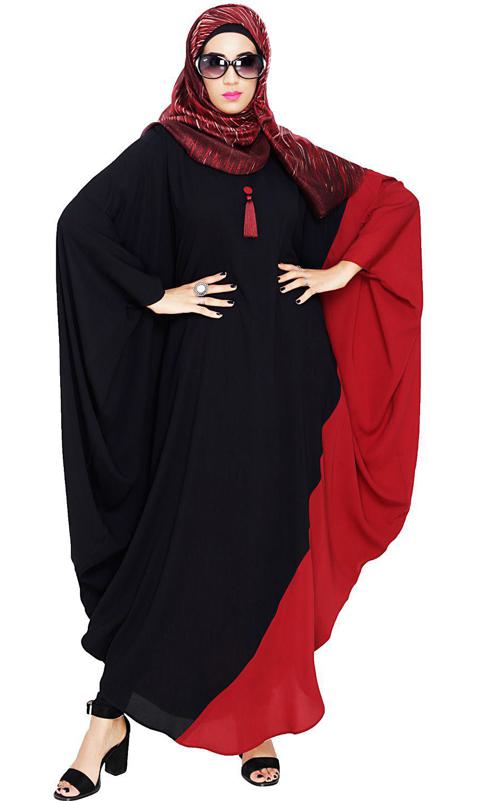 Classy Tasselled Black and Red Kaftan (Made-To-Order)