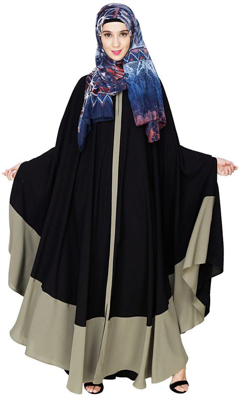 Colour Block Black Irani Kaftan (Made-To-Order)