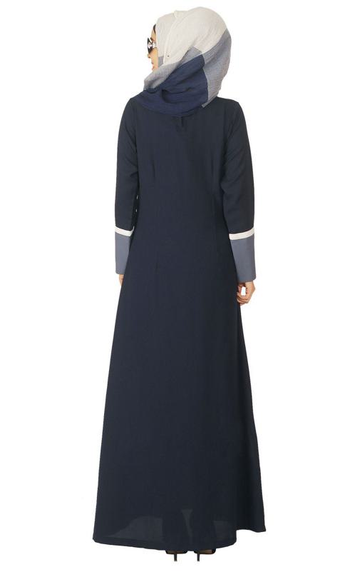 Colour Block Blue Abaya