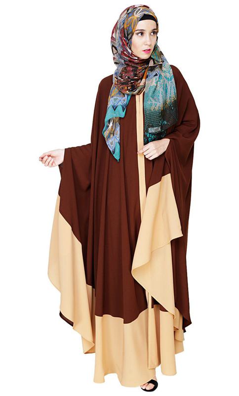 Colour Block Brown Irani Kaftan