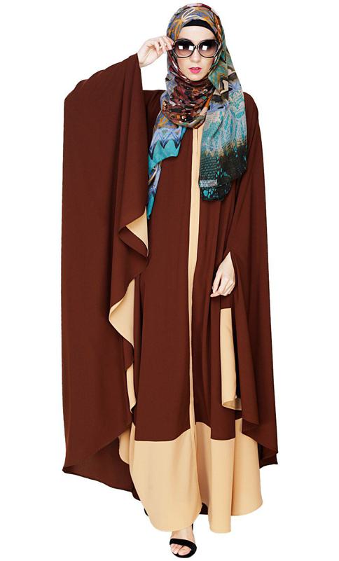 Colour Block Brown Irani Kaftan
