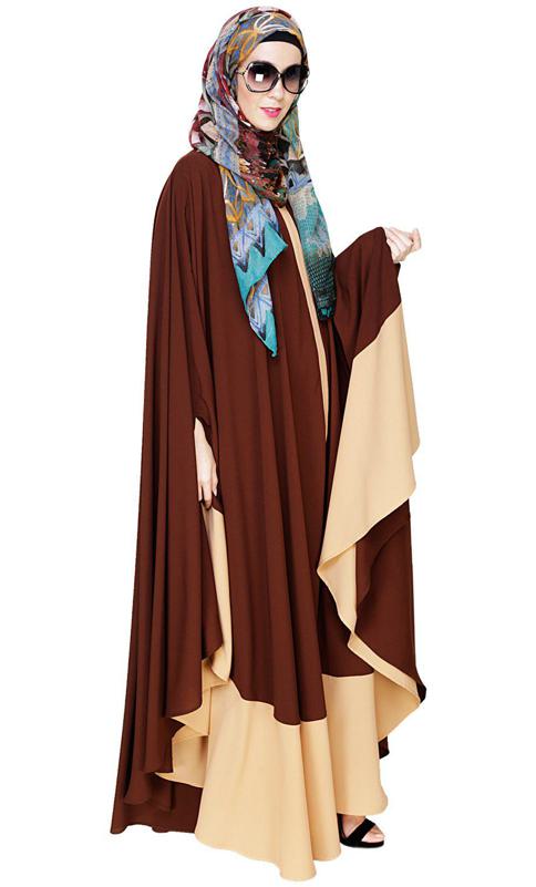 Colour Block Brown Irani Kaftan