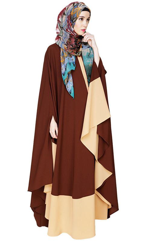 Colour Block Brown Irani Kaftan
