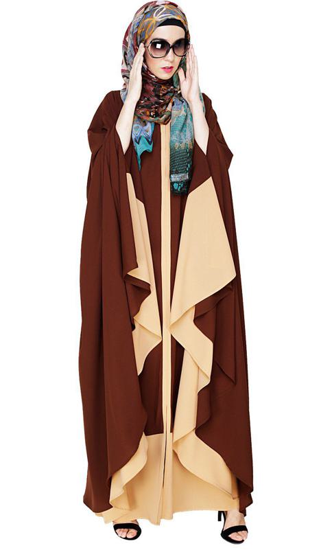 Colour Block Brown Irani Kaftan