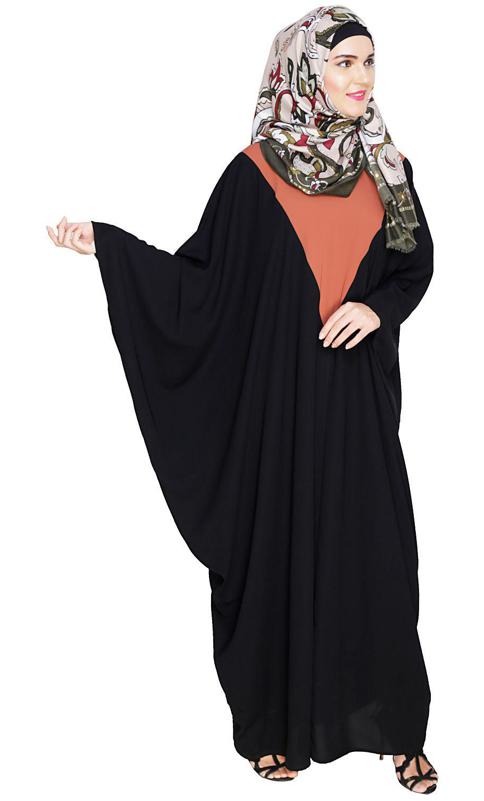 Colour Blocked Black Kaftan