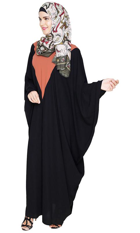 Colour Blocked Black Kaftan