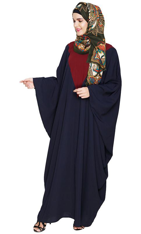Colour Blocked Blue Kaftan (Made-To-Order)