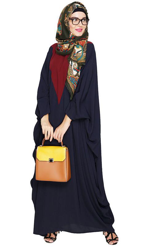 Colour Blocked Blue Kaftan (Made-To-Order)