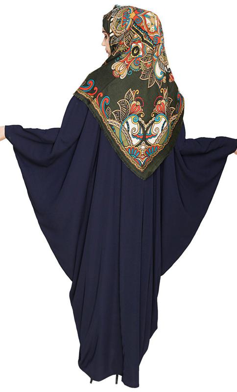 Colour Blocked Blue Kaftan (Made-To-Order)