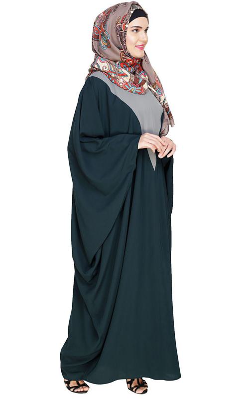 Colour Blocked Green Kaftan