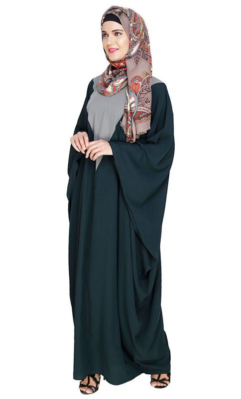 Colour Blocked Green Kaftan