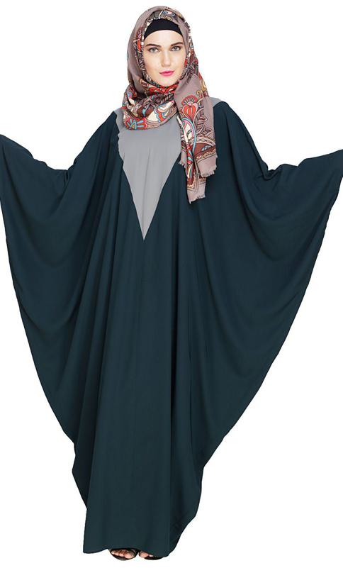 Colour Blocked Green Kaftan