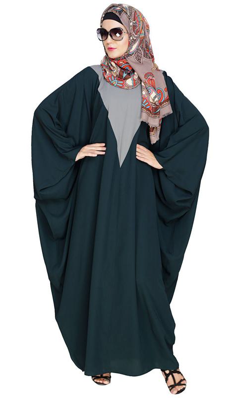 Colour Blocked Green Kaftan