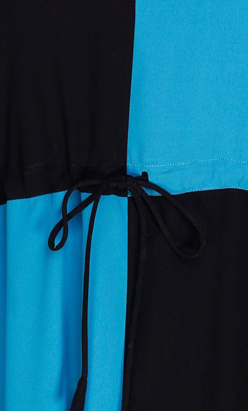 Colour Blocked Teal Blue Abaya