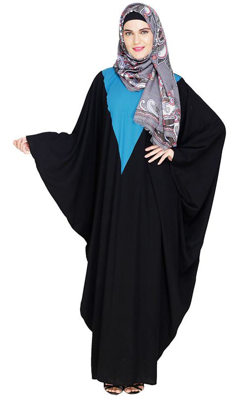 Colour Blocked Teal Blue Kaftan