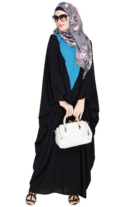 Colour Blocked Teal Blue Kaftan