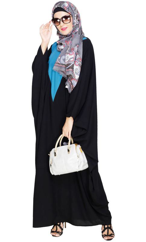 Colour Blocked Teal Blue Kaftan