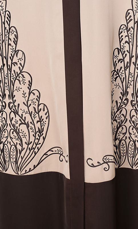 Eden Dubai Style Beige and Brown Embroidered Abaya