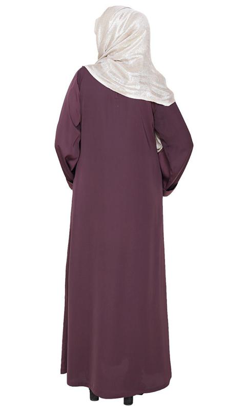Daisy Dark Purple Dubai Style Abaya (Made-To-Order)