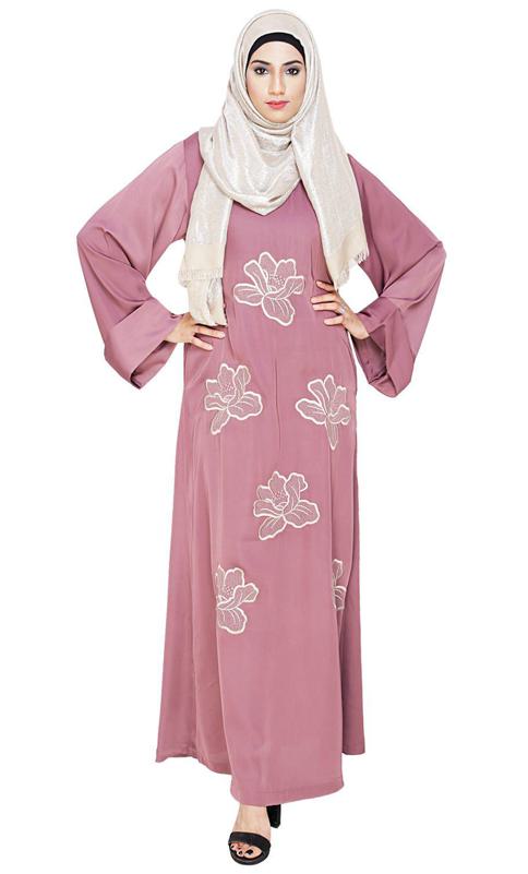 Daisy Onion Pink Dubai Style Abaya (Made-To-Order)
