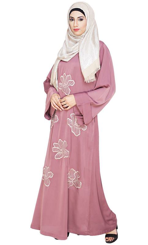 Daisy Onion Pink Dubai Style Abaya (Made-To-Order)