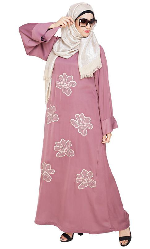 Daisy Onion Pink Dubai Style Abaya (Made-To-Order)