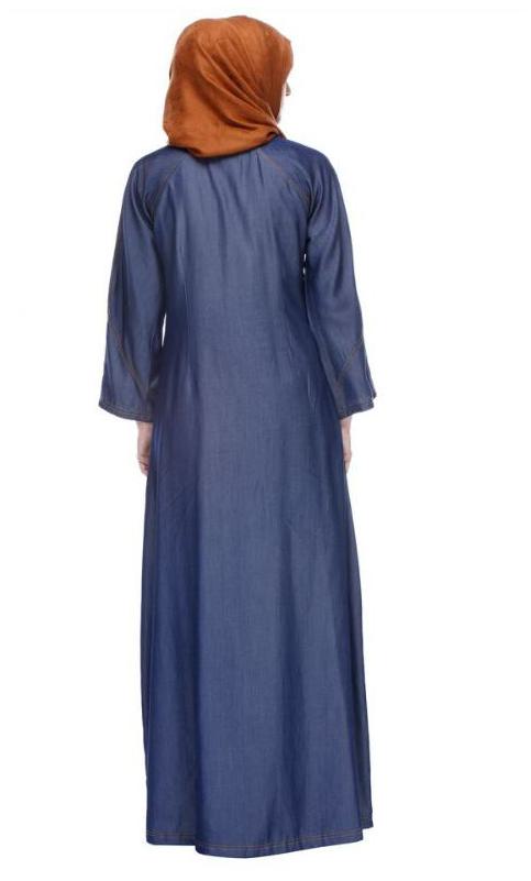 Dark Blue Denim Abaya