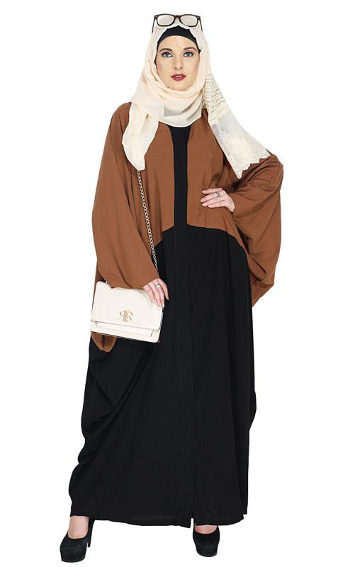 Deep Tan and Black Casual Kaftan (Made-To-Order)