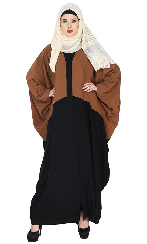 Deep Tan and Black Casual Kaftan (Made-To-Order)