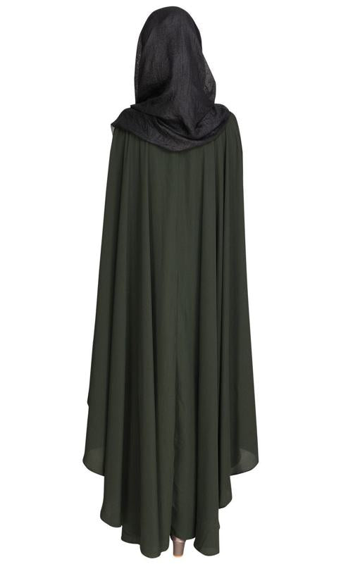 Delicate Embroidered Green Irani Kaftan
