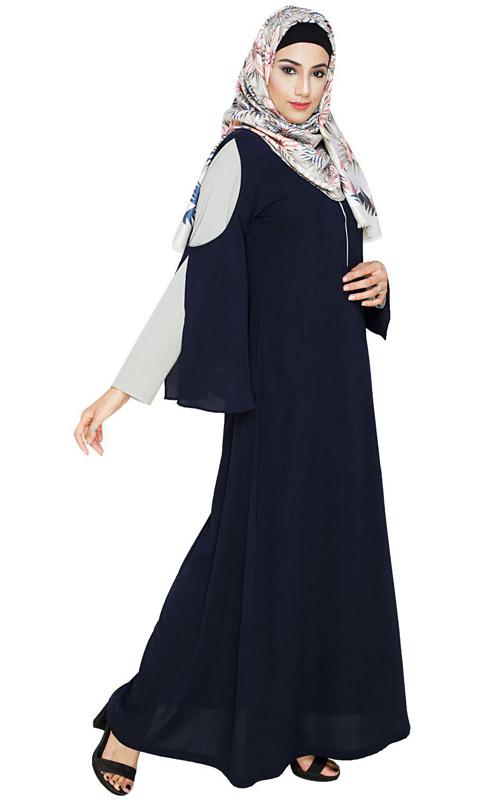 Dora Sleeves Blue Abaya