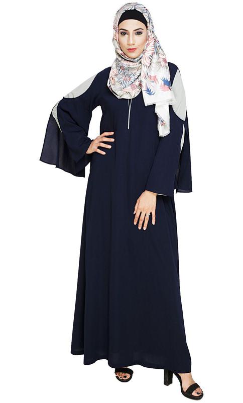 Dora Sleeves Blue Abaya