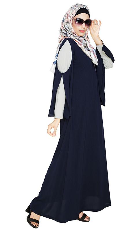 Dora Sleeves Blue Abaya