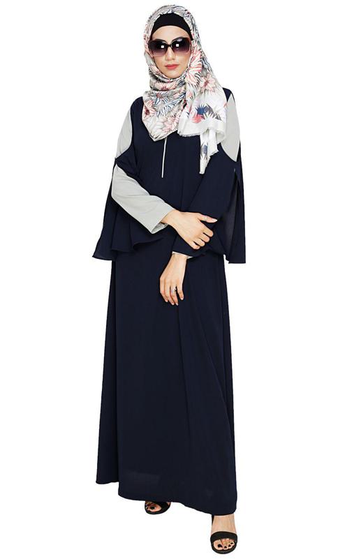Dora Sleeves Blue Abaya
