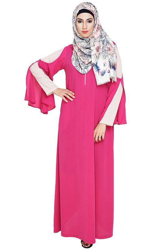 Dora Sleeves Fuschia Abaya