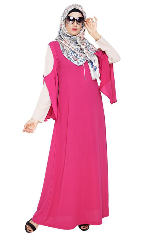 Dora Sleeves Fuschia Abaya