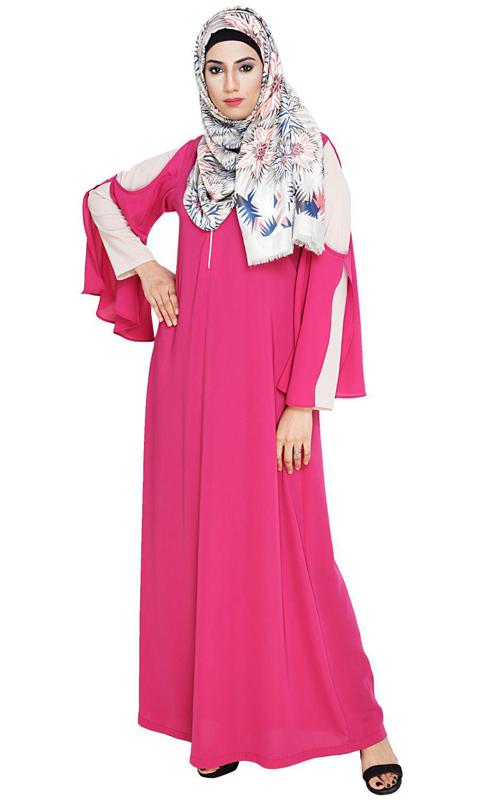 Dora Sleeves Fuschia Abaya