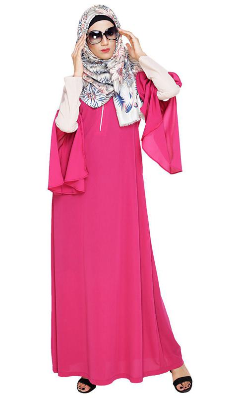 Dora Sleeves Fuschia Abaya