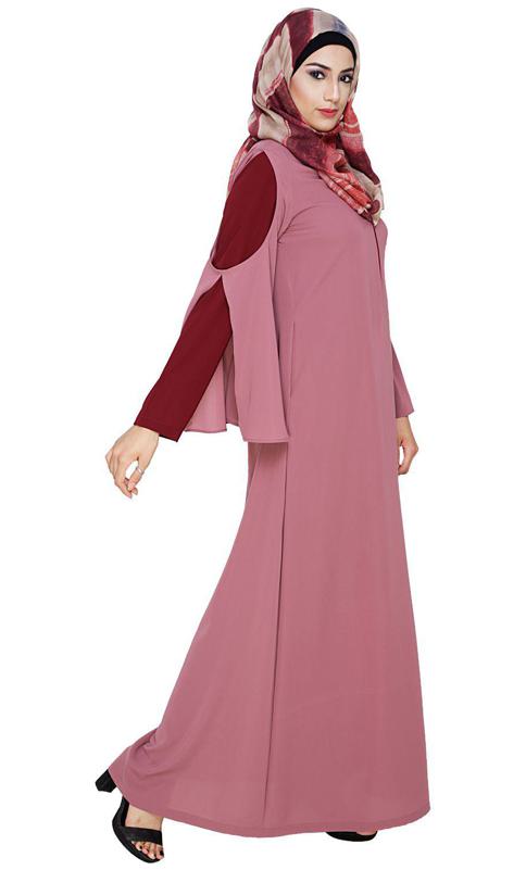Dora Sleeves Onion Pink Abaya (Made-To-Order)